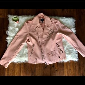 PINK FOREVER 21 MEN’S FAUX LEATHER JACKET